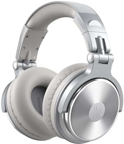 OneOdio Pro 10 auriculares sobre la oreja, auriculares cableados con micrófono compartido, jack de 3,5 mm y 6,35 mm, auriculares para grabación, mezcla, monitoreo en estudio, DJ, guitarra, podcast, PC