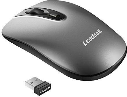Wireless Mouse for Laptop Silent Cordless USB Mouse Wireless Optical Computer Mouse, 4 Buttons, AA Battery Used,1600DPI with 3 Adjustable Levels for Windows 10/8/7/XP/Mac/Macbook Pro/Air/HP/Acer