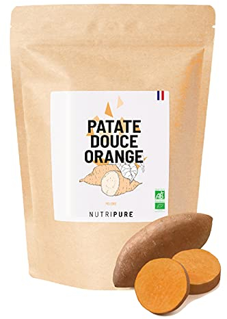 Nutripure | Farine de Patate Douce Orange BIO & Vegan | 100% Naturelle | En Poudre | Sans Gluten & OGM | Basifiant | Indice Glycémique Bas | Idéale au petit déjeuner & en Pâtisserie | 625G