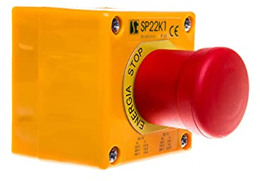 Kassette mit Sicherheitsknopf IP65 gelb 1x Steckverbindung SP22K1BN-1