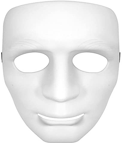 Carnavalife Máscara de Bricolaje Simple, Máscara de Disfraz para Fiesta de Cosplay de Equipo de Baile (Blanco, Talla única)