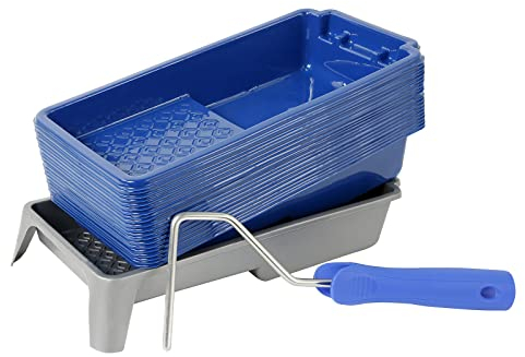 Mister Rui 4 Inch Paint Roller Tray - 22 Pack with Liners, Disposable Liners, Thickened Plastic