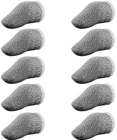 Mobile Game Finger Sleeves, Pack of 10 Finger Sleeves for Gaming, Antisweat Thumb Sleeves for Mobile Gaming, Breathable Pro Gaming Finger Gloves, Weightless Magnetic Touch Screen Finger Sleeves White