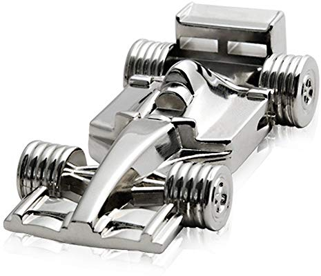 Ulticool Rennwagen 128 GB USB - 3.0 Hohe Geschwindigkeit Flash Pen Drive Auto - Race Car Memory Stick Daten Aufbewahrung - Speicherstick - Silberfarben Silber Metall