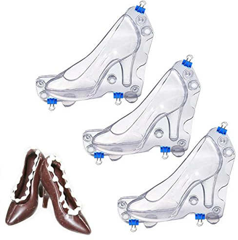 3D High Heel Schuh Schokoladenform, mit 3 Clips, DIY Schokoladenform, für Süßwaren, Schokoladenbacken