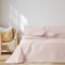 AmeliaHome Copriletto con pompon 200 x 220 cm, copriletto double-face, trapuntato, in poliestere, colore: rosa cipria