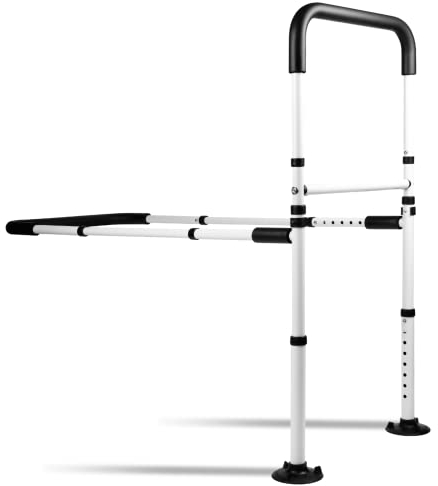 LandTale Bed Assist Rails Verstellbar, Sicherheitsbettgriff mit Bein, Fallschutz, Handschutz, Haltegriff, Bettgitter für ältere Menschen, Erwachsene, Senioren, Behinderte, Fit King, Queen, Full, Twin