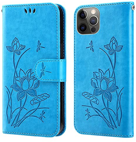 König Design Handyhülle kompatibel mit Apple iPhone 14 Pro Schutzhülle Case Cover Kartenfach Blau