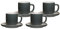 Ritzenhoff & Breker Jasper Espressotassen mit Untertassen, 4er Set, Grau, 240 ml, Espressogeschirr mit Soft-Touch-Haptik & Mattglasur, Spülmaschinengeeignet