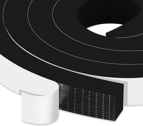 YIMIKI Upgraded Strong Adhesive Weatherstrip, Foam Door Draft Sealing Tape for Sliding Door Jamb Front Door Frame AC Gap Sealing, Windows Insulation Foam Strip, Soundproof, Lightproof, Total 4M