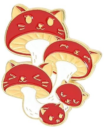 Katze Gesicht Pilz Emaille Pins niedlich Spaß Tier Pflanze Brosche Revers Abzeichen Tasche Cartoon Schmuck Geschenk für Freunde Durable and Nice