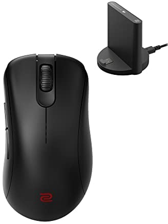 BenQ ZOWIE EC3-CW Mouse Ergonomico da Gioco Senza Fili per Esports | Ricevitore Migliorato | Rotella di Scorrimento a 24 Passi | Senza Driver | Rivestimento Nero Opaco | Taglia Piccola