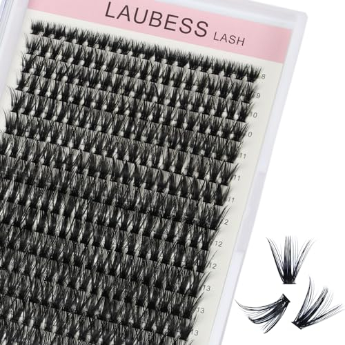 Faux Cils Individuel 300 Pièces 50D Extension Cils 0.07 D Curl Faux Cils Volume Russe DIY Cluster Lashes Plateau Mixte À La Maison Réutilisable (50D-0.07D-8-15mm)