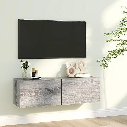 Libreria,mobile tv soggiorno mobile tv legno con Spazio di Archiviazione Adatto a soggiorno, camera da letto, studio, salotto Grigio Sonoma 100x30x30 cm in Legno Ingegnerizzato