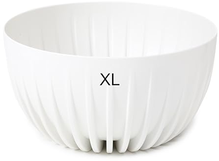 MELTOM Blumentopf aus Kunststoff Schale Blumenschale Pflanzkübel Blumenkübel, Größe XL: 30x16 cm (Weiß)