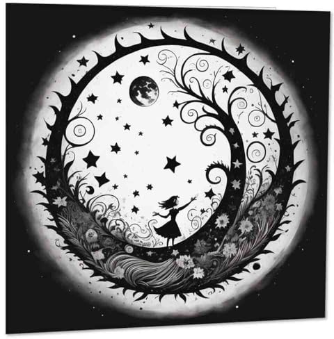 Gothic-Grußkarte, Alice im Wunderland, Geburtstagskarte, 145 x 145 mm