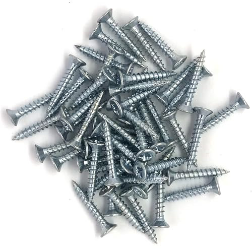 4mm x 50mm Small Steel Countersunk Wood Screws - Chipboard Screws (Pack of 20)