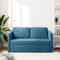 Hommdiy Bodensofa mit Schlaffunktion Klappsofa mit Schlaffunktion Schlafsofa Couch mit schlaffunktion 122x204x55 cm Samt (Blau)