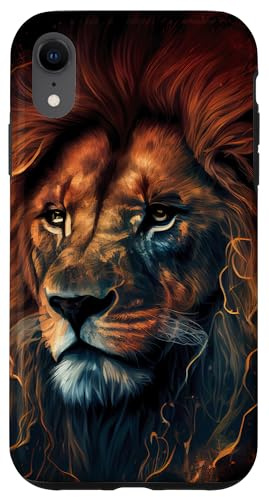 Löwen-Illustrationsgrafik Hülle für iPhone XR