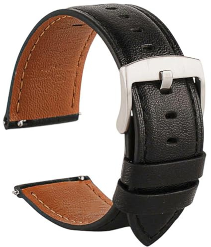 Antfly Uhrenarmbänder,Leder Uhrenarmbänder,Armband für Uhren, Ersatzarmband für Herren,Hochwertige Ersatz Leder Armband für Uhr & Smartwatch-20mm 22mm (20MM, Schwarz)