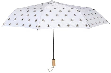 itsisa Regenschirm Reiseschirm Bee Happy - Regen Schirm Biene mit Automatiköffnung, zusammenklappbar