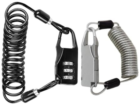 OSALADI 2pcs Helmet Locks for Motorbikes Heavy Duty Motorcycle Helmet Accessories Cable Lock Retractable