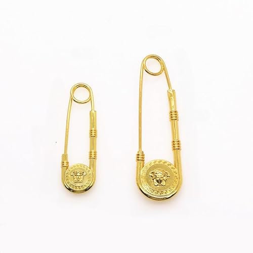 RZJHP 10 Stück 73 × 22 mm große Sicherheitsnadel, Vintage-Gold-Medusa-Anstecknadel, Löwenkopf-Brosche, für Kleidungsbefestigungsnadeln, Kleidungshandwerk