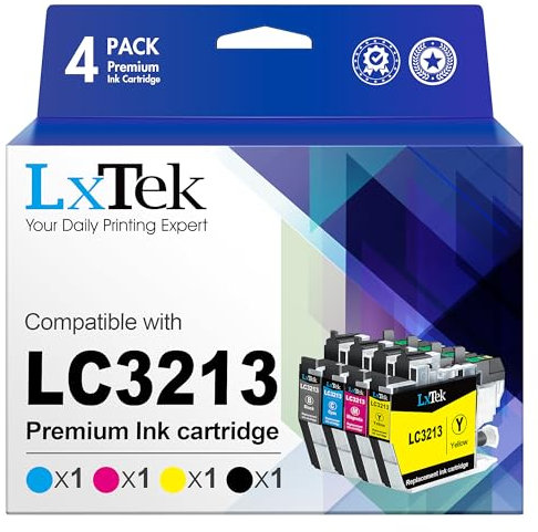 LxTek LC3213 LC3211 Kompatibel Druckerpatronen für Brother LC3211 für Brother MFC-J497DW Druckerpatronen DCP-J572DW MFC-J491DW MFC-J890DW MFC-J895DW DCP-J772DW(Schwarz Cyan Magenta Gelb, 4er-Pack)