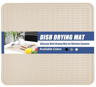 KR KITCHENRAKU Abtropfmatte 40x60cm, Abtropfmatte Geschirr,hitzebeständiges rutschfestes Spüle,Spülmatte Abtropfunterlage,Tischset