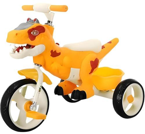 BESTXH Orange, Dreirad FüR Kinder Von 2–6 Jahren, Kinderdreirad Mit GroßEn RäDern Mit Musiklichtern Und GummiräDern, Kinderfahrrad FüR Vorschule Und KindertagesstäTte, Geschenk