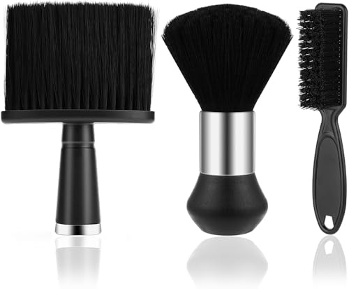 Brosse de Cou de Coiffure,3 Pièces Plumeau Brosses de Cou de Barbier de Coiffure,Brosse Coiffeur Homme,Doux pour Salon de Coiffure Maison