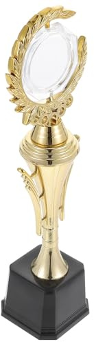 Mikikit Trophée de Compétition en Plastique Doré, Trophée Récompense Base Noire Lisse, Coupe Or pour Fêtes et Événements Sportifs Garçon et Filles