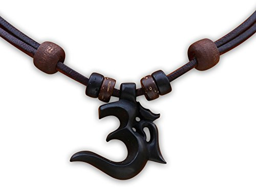 HANA LIMA Halskette Om Shiva Buddha Indien Lederkette Surferhalskette Surferkette Omkette