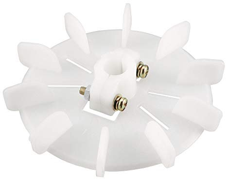 sourcing map Motor Fan Blade 129mmx14mm Round Shape Bore White Engineering Plastic 10 Vanes
