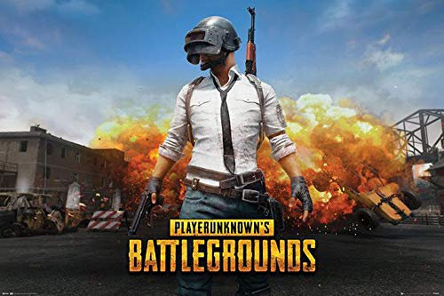 empireposter PUBG - PlayerUnknown’s Battlegrounds - Playerunknown - Game Videospiel Poster - Grösse 91,5x61 cm + Wechselrahmen, Shinsuke® Maxi MDF Weiss, Acryl-Scheibe