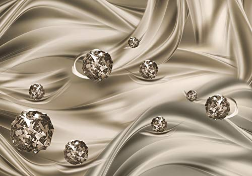 wandmotiv24 Fototapete Gold Kugeln, XXL 400 x 280 cm - 8 Teile, Wanddeko, Wandbild, Wandtapete, Wellen, Abstrakt, 3D M1811