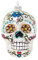 Inge-glas Weihnachtskugel Christbaumkugel Glaskugel Skull 9cm schwarz lila (Silber Blumen)