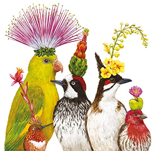Home Collection Servietten (2er Set / 40Stück) 3-lagig 33x33cm Tropical Vogel Fantasie