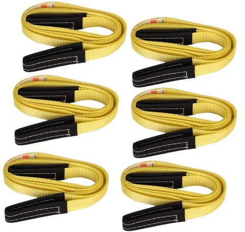 XSTRAP STANDARD Hebegurte mit 2,5 cm x 2,5 m langem Gurtband, Verschleißschutzende, 1,8 kg Bruchfestigkeit, Hebegurte mit 2 verstärkten Schlaufen zum Heben von Möbeln, Geräten, 6 Stück
