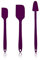 Kochblume Schaber-Set - Restelöffel L & Design Teigschaber L & Design Teigschaber M 3er Set | Premium-Silikon | Hitzbeständig | Spülmaschinenfest | Farbe: lila