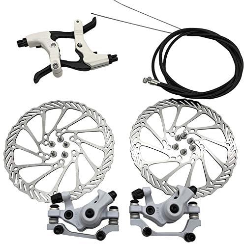 HilMe 2pcs Bike Disc Brake Front Rear Disc,160 mm Rotor Brake Kit,12 Screws,2 Brake Handle,Cable Kit,for Mountain Road Bike Riding Bicycle Parts