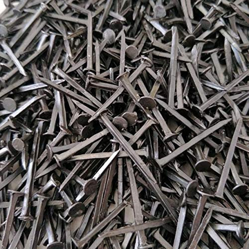 ZHONGJIUYUAN Lot de 1 000 clous à tête de fer à cheval en acier au carbone de 16 mm avec petite vis triangulaires noires pour réparer les chaussures et les accessoires de bricolage