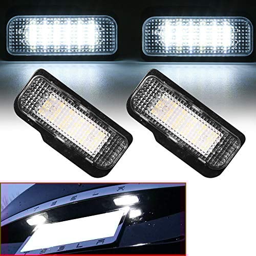 Beneges 2 Stücke Fehlerfrei Xenon Weiß LED Kennzeichenleuchte Kompatibel mit 2002-2011 MBZ C E CLS SLK Klasse W203 W211 W219 R171, 2012-2016 Tesla Model S 2038200256, 600770000A