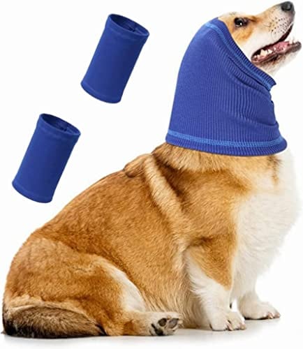 Dog Snood Neck and Ears Warmer Pet Hoodie Ear Wrap for Comfort, Anti-anxiety at Noise Place