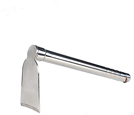 LUBAN Houe Plate INOX, Longueur : 39 cm, houe de Jardin en métal antirouille pour sols Lourds pour ameublir, bêcher, désherber