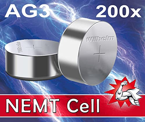 200 X Wilhelm AG3 LR41 - L736-192 - 392 - GP92A Qualitätsbatterien 1,5 V Alkaline
