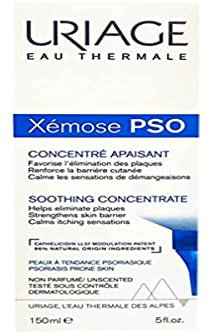 Uriage Xemose PSO Concentré Apaisant - Peau à Tendance Psoriasique - Beurre de Karité - Apaise les Démangeaisons, Aide à Éliminer les Plaques - Absorption Rapide - Pratique - Sans Parfum - 150ml