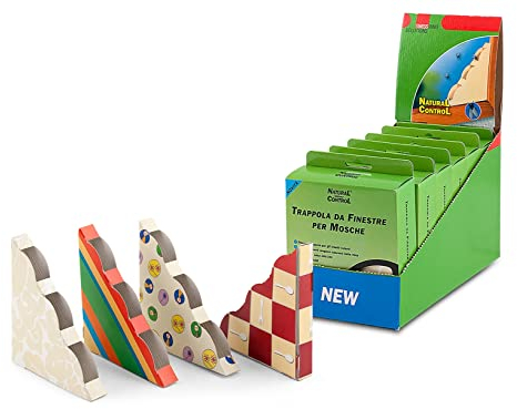 Swissinno 6744200 Packung mit 4 Fliegenfallen für Fenster Natural, Control aus Papier, Cardboard