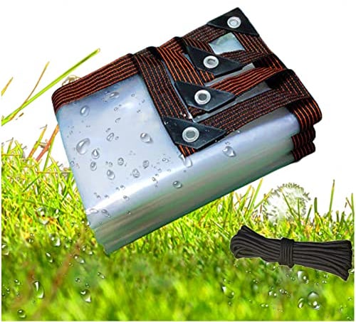 FWTXZTER Abdeckplane Wasserdicht, 2x3M Plane Transparente mit Ösen, Klar PE Gewebeplane Reißfest, Schutzplane für Gartenmöbel Auto Pavillon Terrasse Gewächshaus