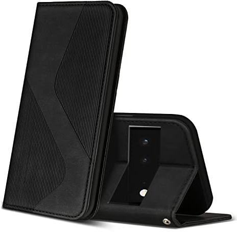 ZONNAVI Coque pour Google Pixel 6 Pro, Premium Étui Housse en Cuir de Protection avec [Emplacements Cartes] [Magnetique], Clapet Folio Portefeuille pour Google Pixel 6 Pro (Noir)